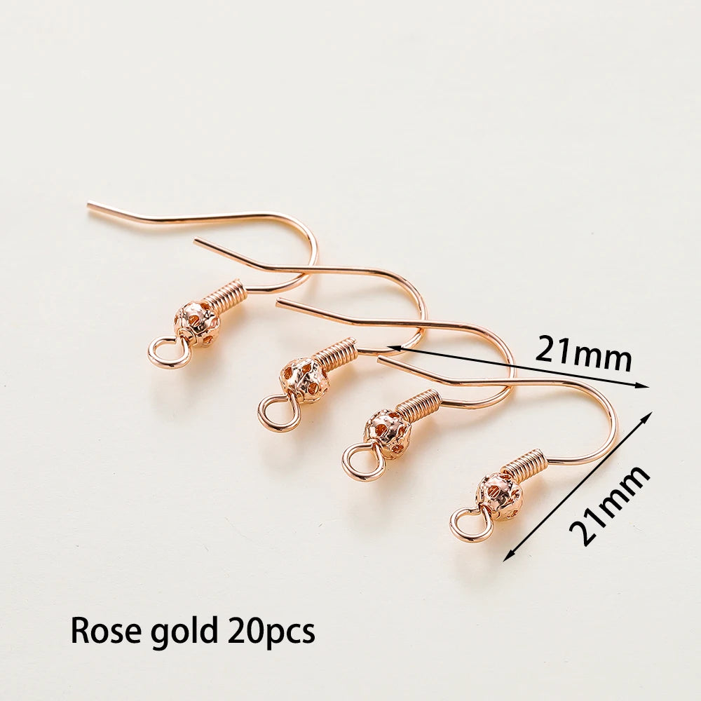20pcs/lot 6 Styles 14K 18K Gold Plated Earring Wires With Ear Hook Earrings Clasp Findings Supplies For DIY Jewelry Making