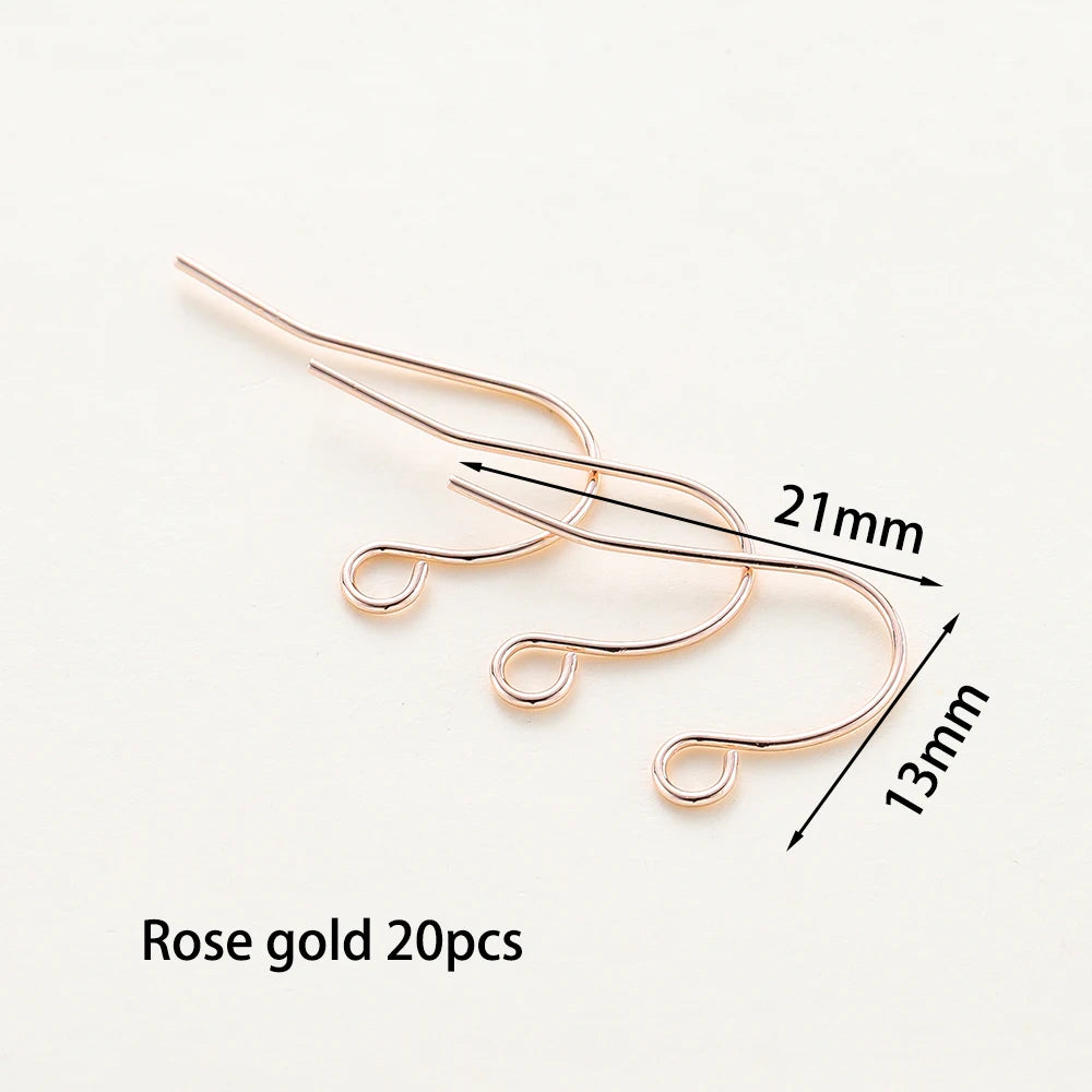 20pcs/lot 6 Styles 14K 18K Gold Plated Earring Wires With Ear Hook Earrings Clasp Findings Supplies For DIY Jewelry Making