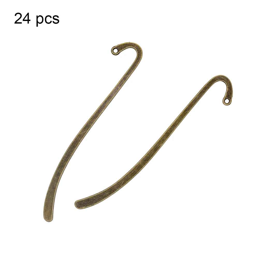 24 Pieces of Hook Bookmark Zinc Alloy Jewelry Findings Making Home Decor Collection Souvenirs DIY Crafts Gifts Bronze
