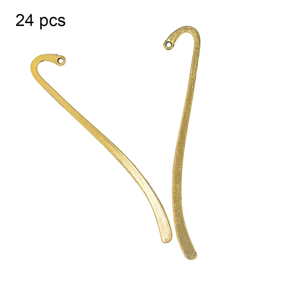 24 Pieces of Hook Bookmark Zinc Alloy Jewelry Findings Making Home Decor Collection Souvenirs DIY Crafts Gifts Bronze