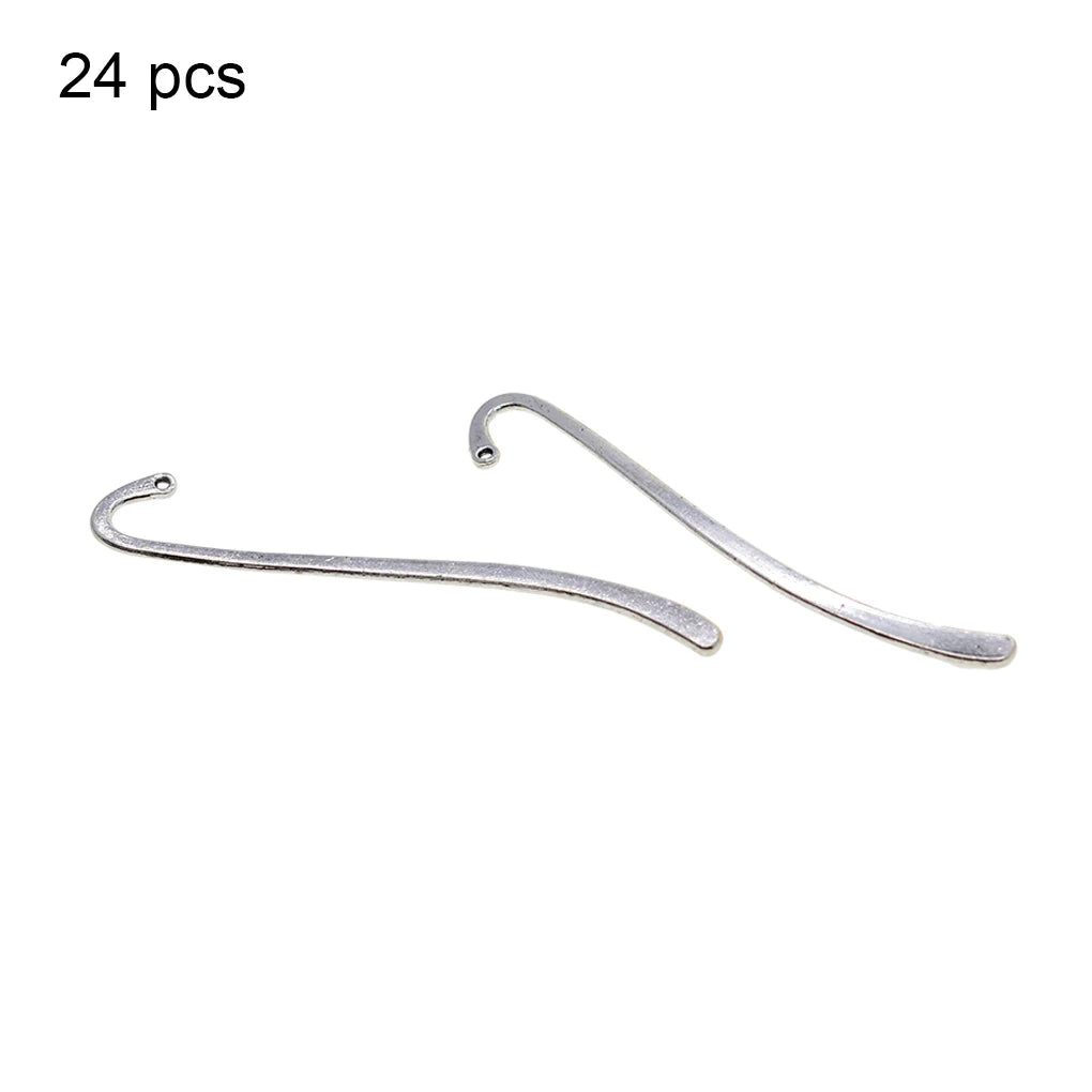 24 Pieces of Hook Bookmark Zinc Alloy Jewelry Findings Making Home Decor Collection Souvenirs DIY Crafts Gifts Bronze