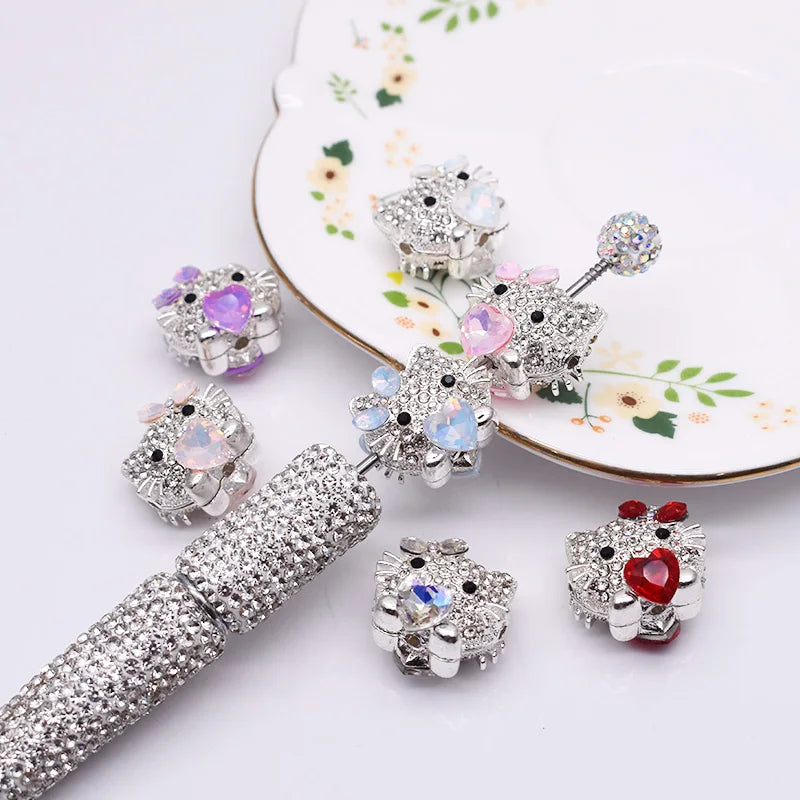 10pcs /bag Handmade Metal Alloy Heart Butterfly Bow tie Clover Beads for Jewelry Making DIY Phone Chain Bead Pen Accessories