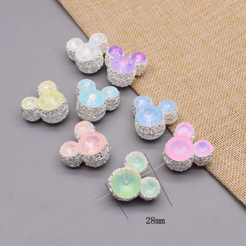 10pcs /bag Handmade Metal Alloy Heart Butterfly Bow tie Clover Beads for Jewelry Making DIY Phone Chain Bead Pen Accessories