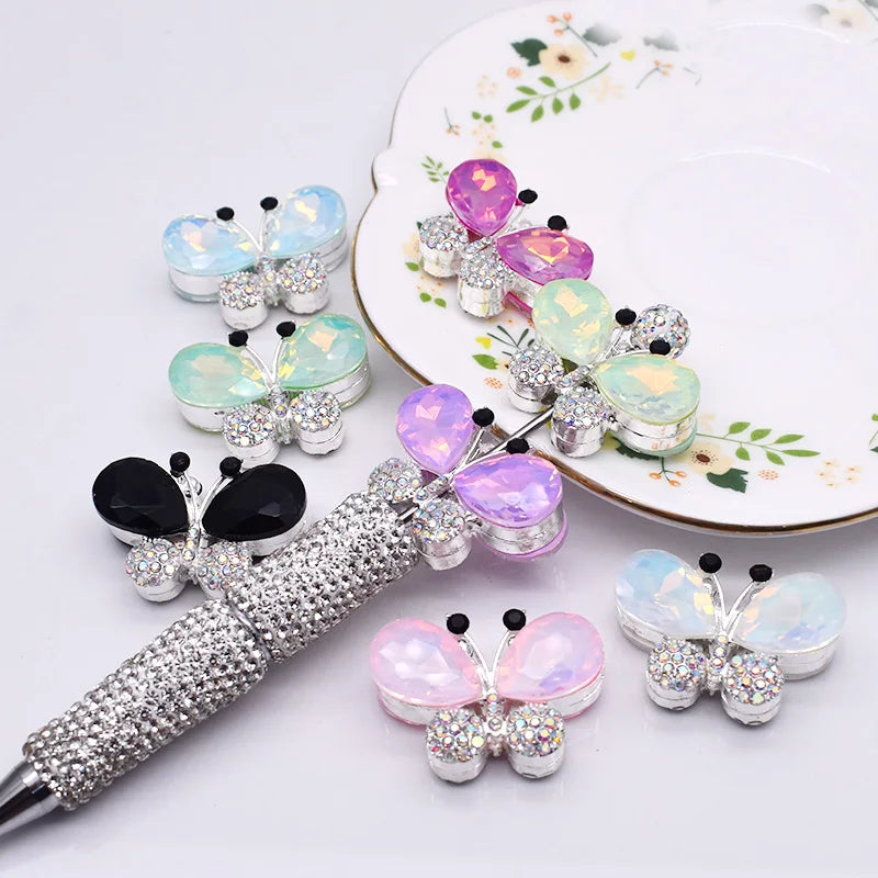 10pcs /bag Handmade Metal Alloy Heart Butterfly Bow tie Clover Beads for Jewelry Making DIY Phone Chain Bead Pen Accessories