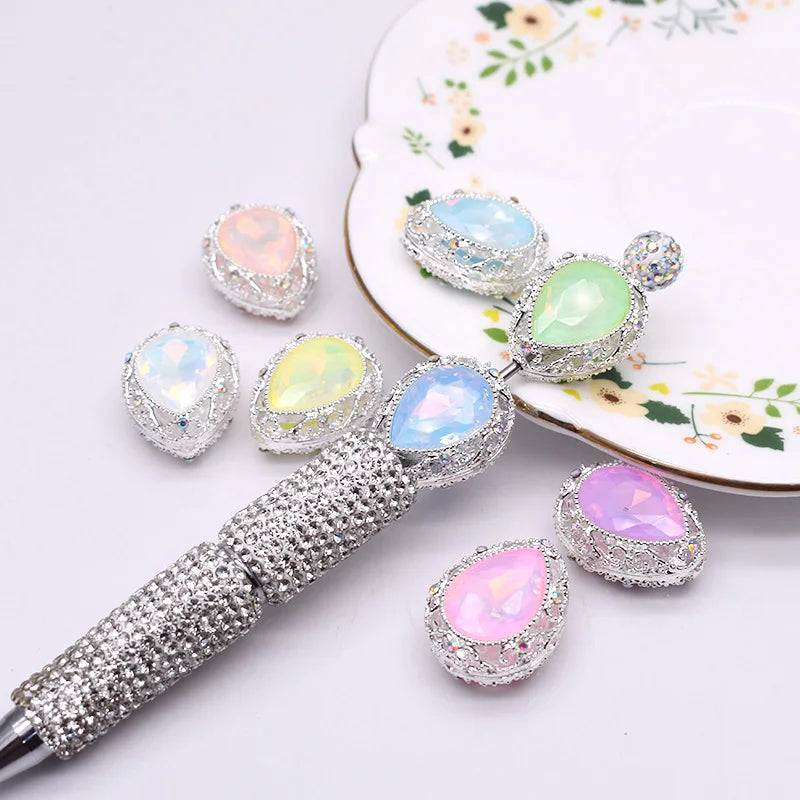 10pcs /bag Handmade Metal Alloy Heart Butterfly Bow tie Clover Beads for Jewelry Making DIY Phone Chain Bead Pen Accessories