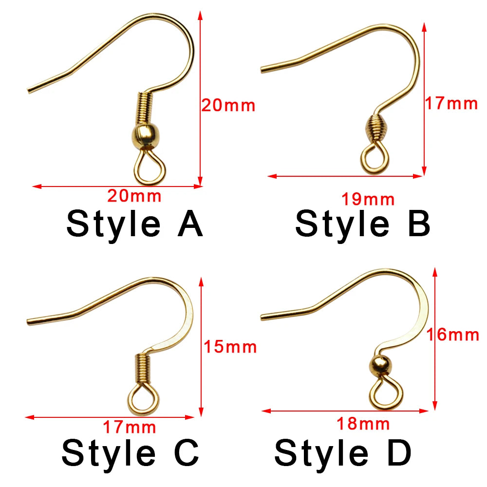 30pcs Hypoallergenic Stainless Steel Earrings Hooks Nickel Free Anti Allergy Earring Clasp Wire For Diy Jewelry Findings Making