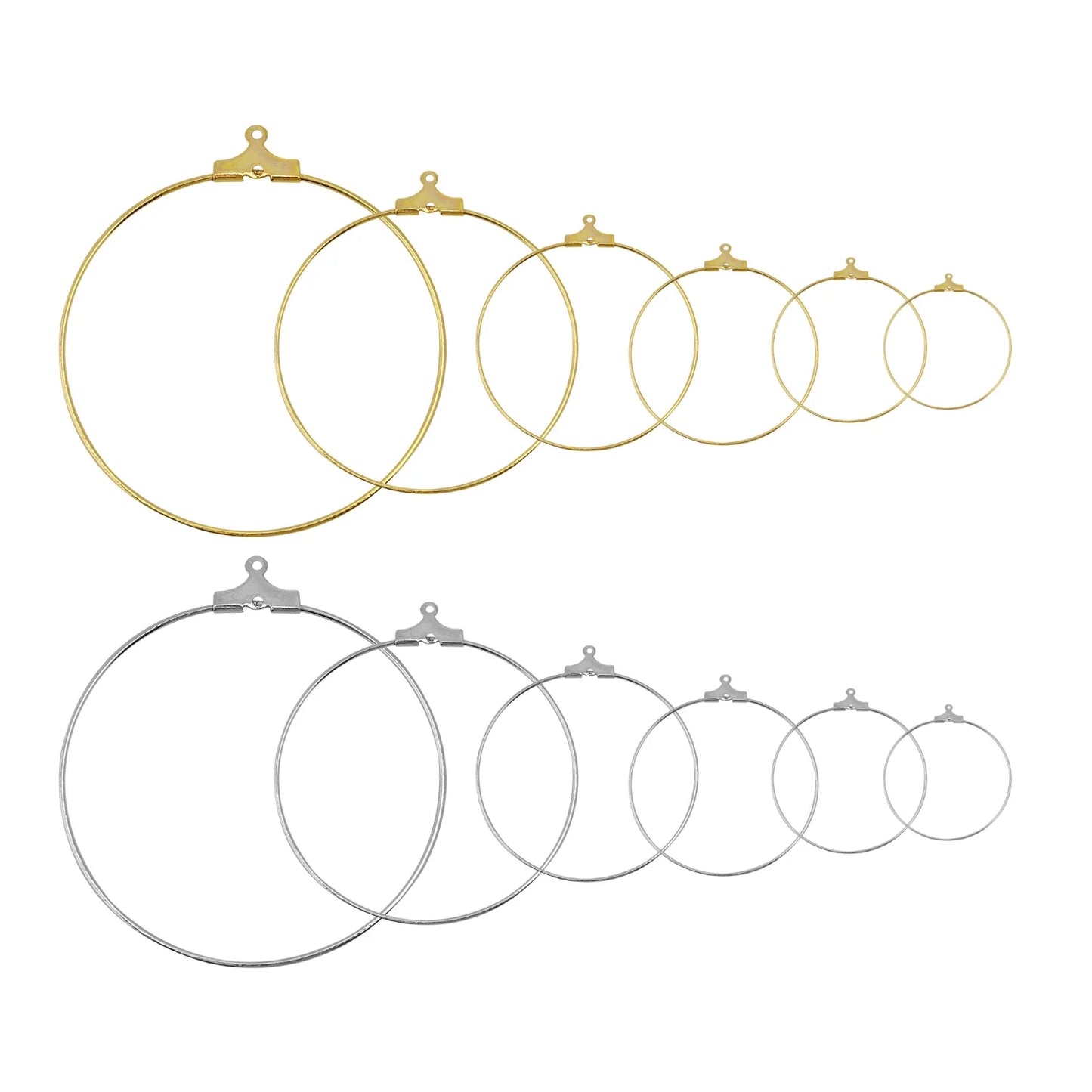30pcs/Lot 30-40mm Big Round Hoops Earrings Dangle Clasp Ear Wires Hooks DIY Circle Earring Findings Jewelry Making Accessories