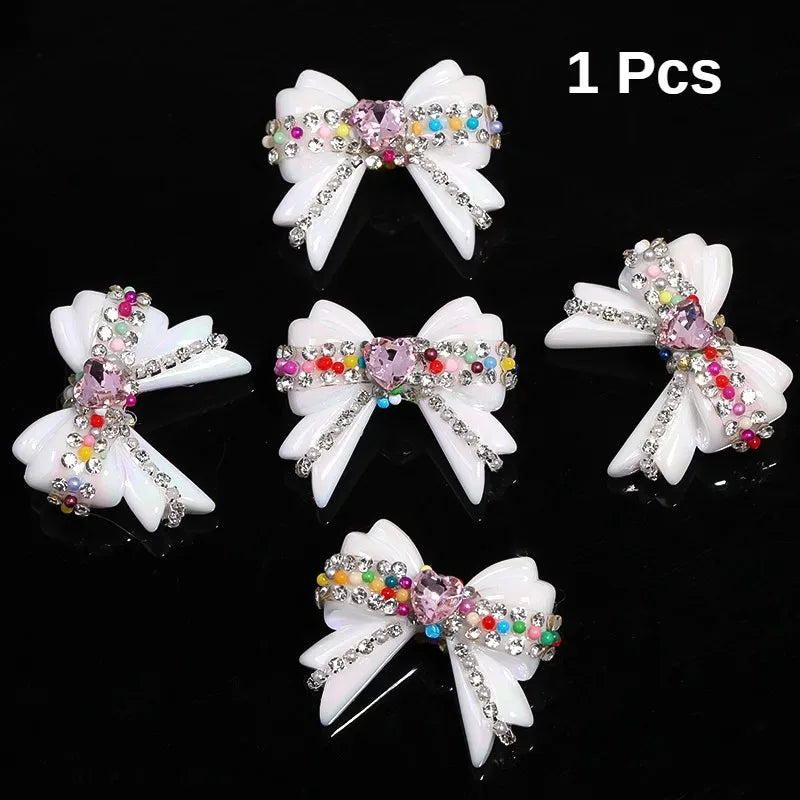1pcs 32*37mm UV Coated Love Chain Bow Acrylic Beads DIY Pen Bead Phone Keychain Necklace Earring Bracelet Jewelry Making Accessories