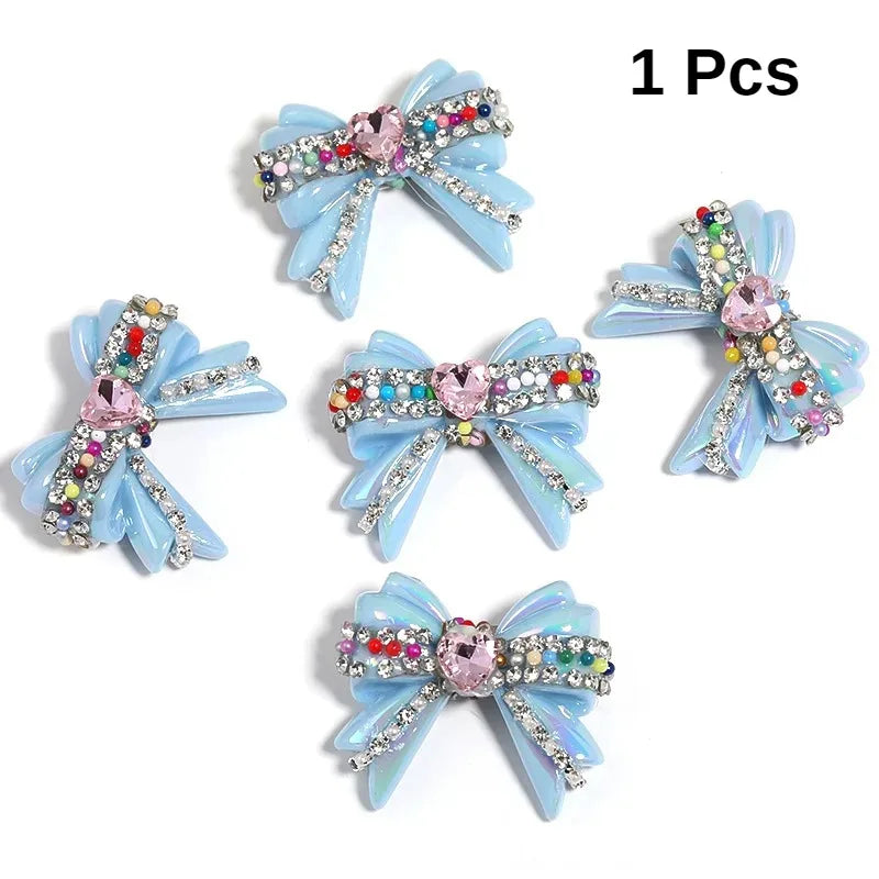 1pcs 32*37mm UV Coated Love Chain Bow Acrylic Beads DIY Pen Bead Phone Keychain Necklace Earring Bracelet Jewelry Making Accessories