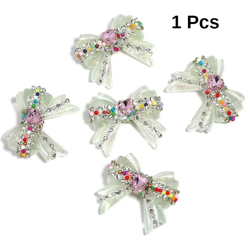 1pcs 32*37mm UV Coated Love Chain Bow Acrylic Beads DIY Pen Bead Phone Keychain Necklace Earring Bracelet Jewelry Making Accessories