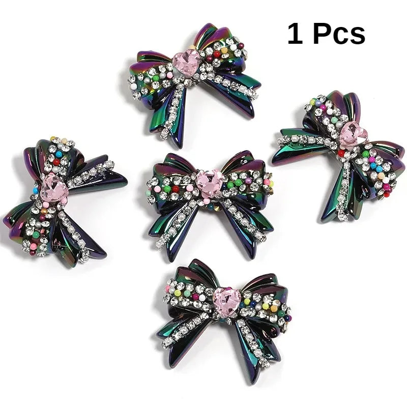 1pcs 32*37mm UV Coated Love Chain Bow Acrylic Beads DIY Pen Bead Phone Keychain Necklace Earring Bracelet Jewelry Making Accessories