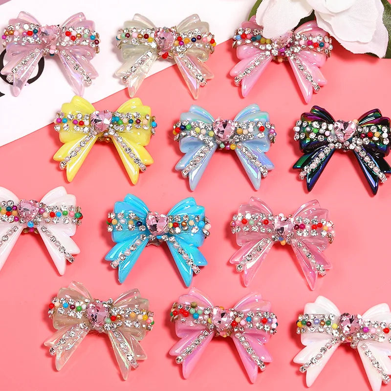 1pcs 32*37mm UV Coated Love Chain Bow Acrylic Beads DIY Pen Bead Phone Keychain Necklace Earring Bracelet Jewelry Making Accessories
