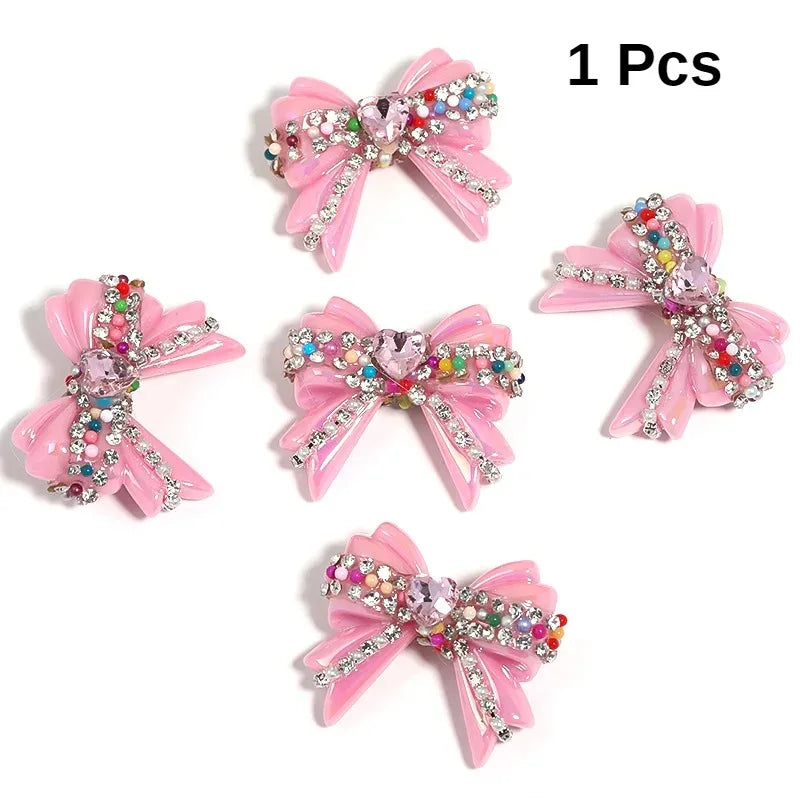 1pcs 32*37mm UV Coated Love Chain Bow Acrylic Beads DIY Pen Bead Phone Keychain Necklace Earring Bracelet Jewelry Making Accessories