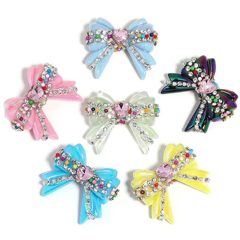 1pcs 32*37mm UV Coated Love Chain Bow Acrylic Beads DIY Pen Bead Phone Keychain Necklace Earring Bracelet Jewelry Making Accessories