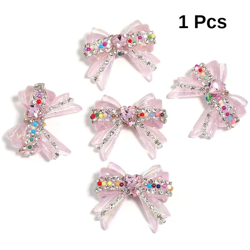 1pcs 32*37mm UV Coated Love Chain Bow Acrylic Beads DIY Pen Bead Phone Keychain Necklace Earring Bracelet Jewelry Making Accessories