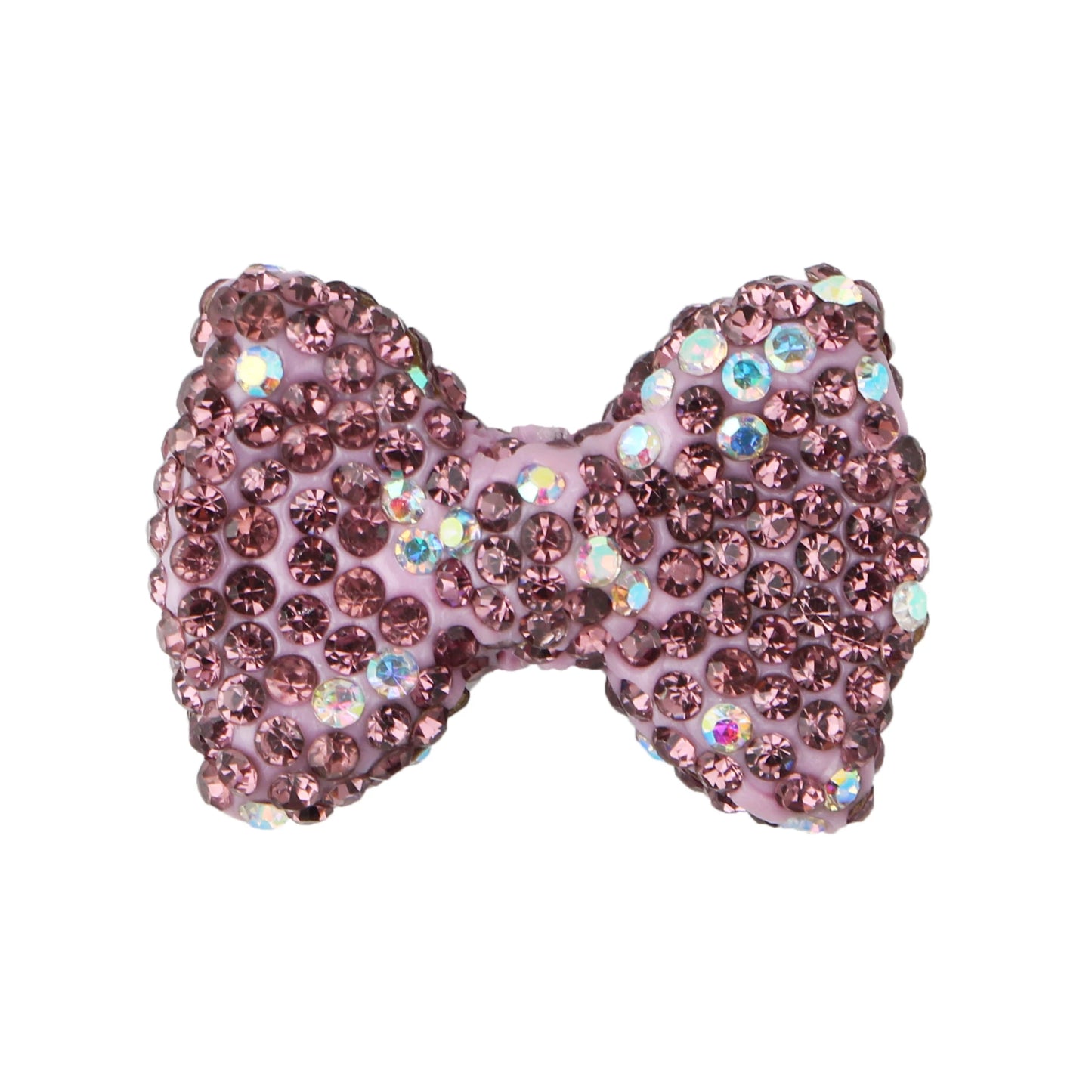 3pcs Love Crystal Rhinestones Colorful Bow Classic Straight Hole Beads DIY Phone Keychain Necklace Accessories
