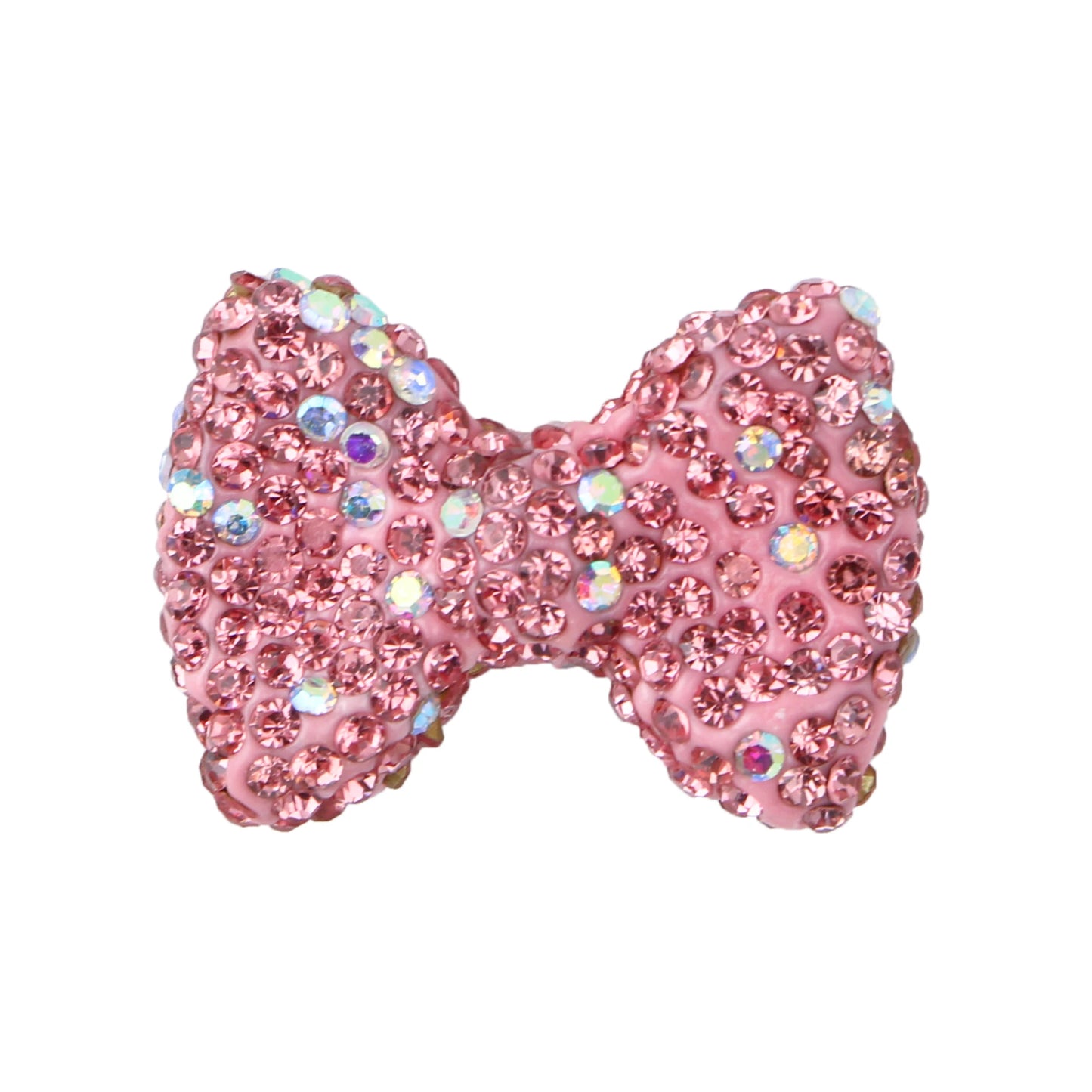 3pcs Love Crystal Rhinestones Colorful Bow Classic Straight Hole Beads DIY Phone Keychain Necklace Accessories