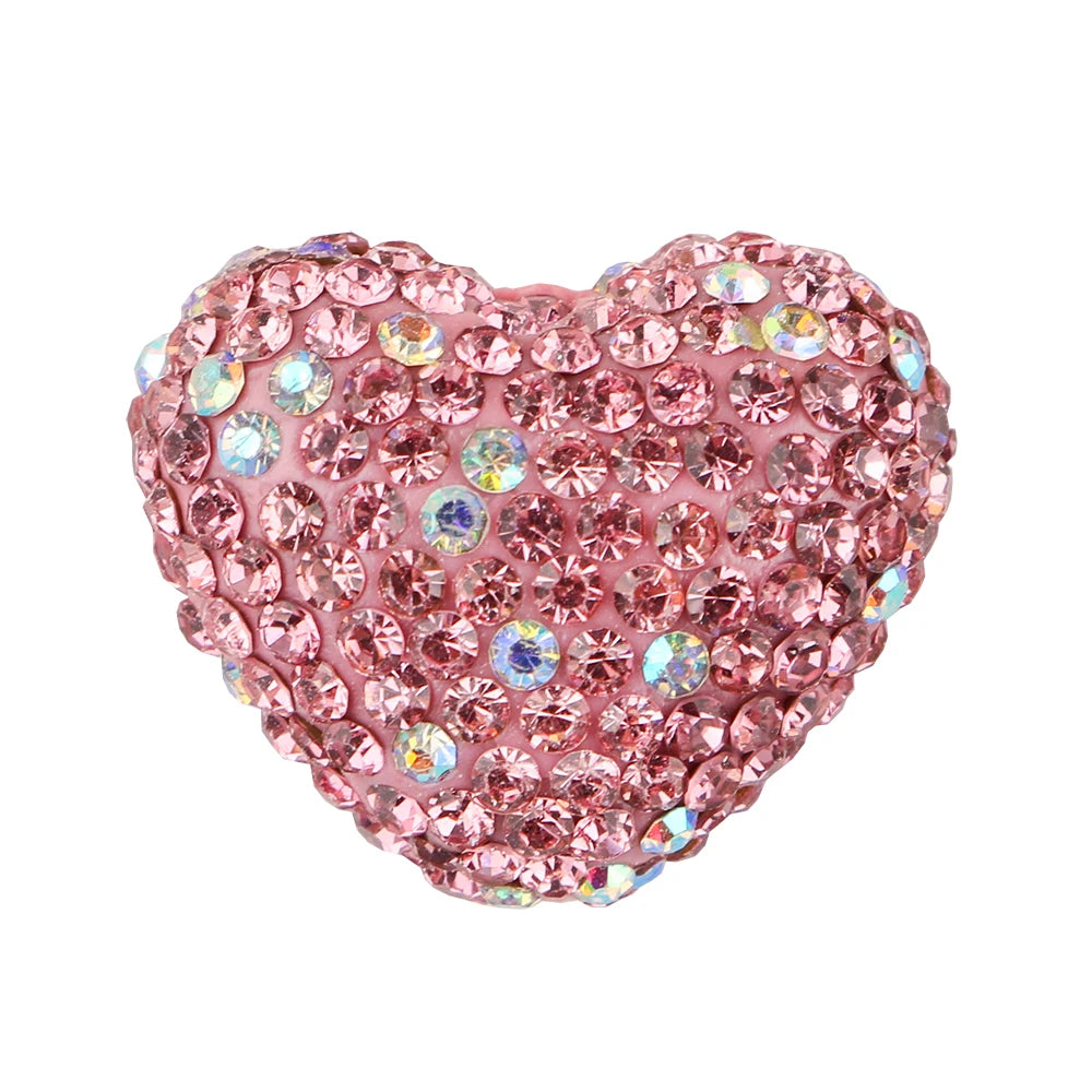 3pcs Love Crystal Rhinestones Colorful Bow Classic Straight Hole Beads DIY Phone Keychain Necklace Accessories