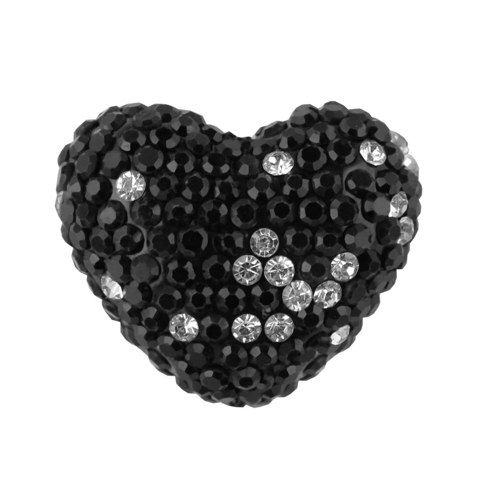 3pcs Love Crystal Rhinestones Colorful Bow Classic Straight Hole Beads DIY Phone Keychain Necklace Accessories