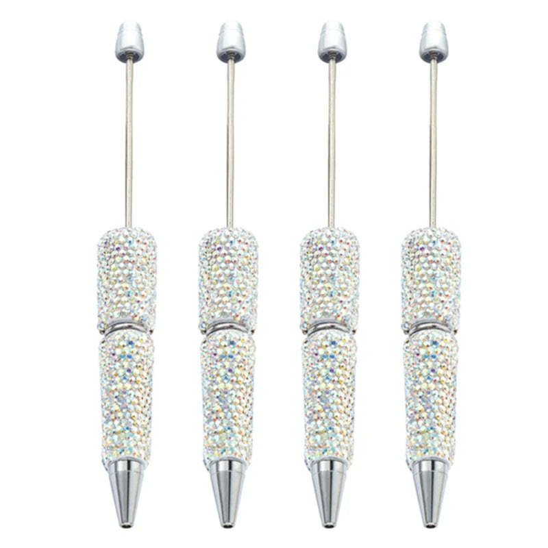 1 Pcs Beadable Ballpoint Pen Pen Smooth Writing Pen 1.0mm Rhinestones Bead Pen Stationery Pen for School
