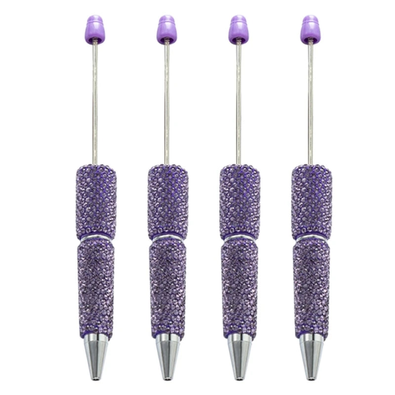 1 Pcs Beadable Ballpoint Pen Pen Smooth Writing Pen 1.0mm Rhinestones Bead Pen Stationery Pen for School