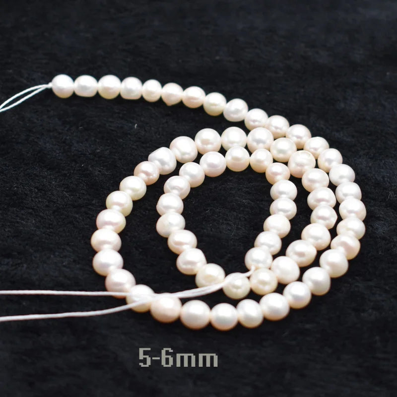 5-6/7-8mm White Freshwater Pearl Baroque Natural Stone Beads Bracelet Jewelry DIY Strand 14" Wholesale Lots Bulk Pearl