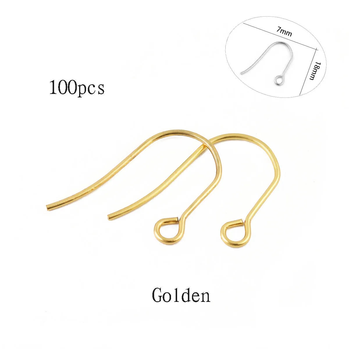 50-100pcs/lot Stainless Steel Earring Hooks Findings Earrings Clasps Ear WireEar Fittings For DIY Jewelry Making Accessories