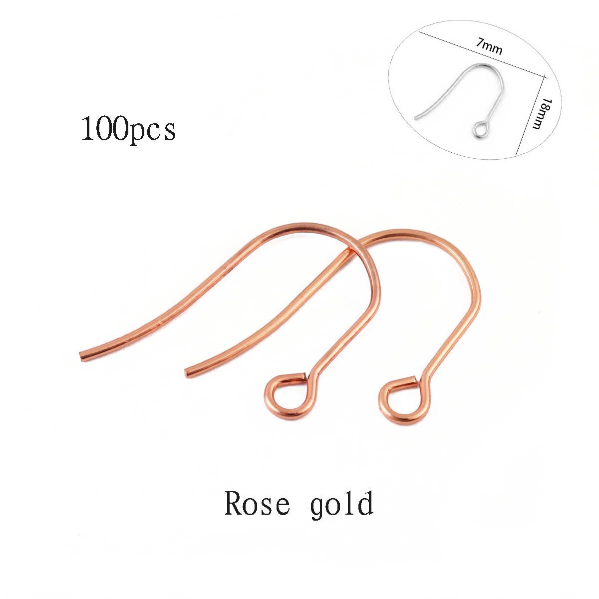 50-100pcs/lot Stainless Steel Earring Hooks Findings Earrings Clasps Ear WireEar Fittings For DIY Jewelry Making Accessories