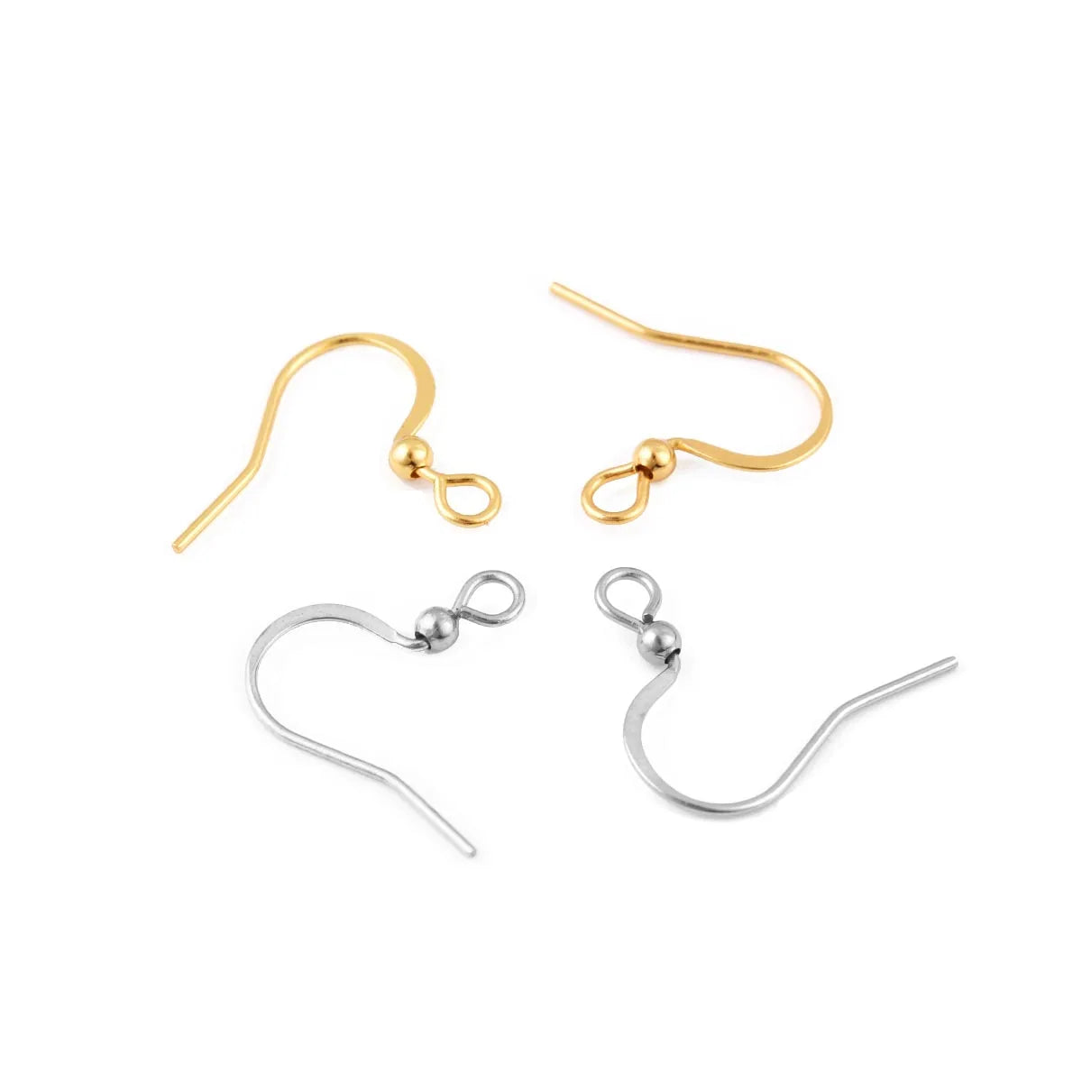 50-100pcs/lot Stainless Steel Earring Hooks Findings Earrings Clasps Ear WireEar Fittings For DIY Jewelry Making Accessories