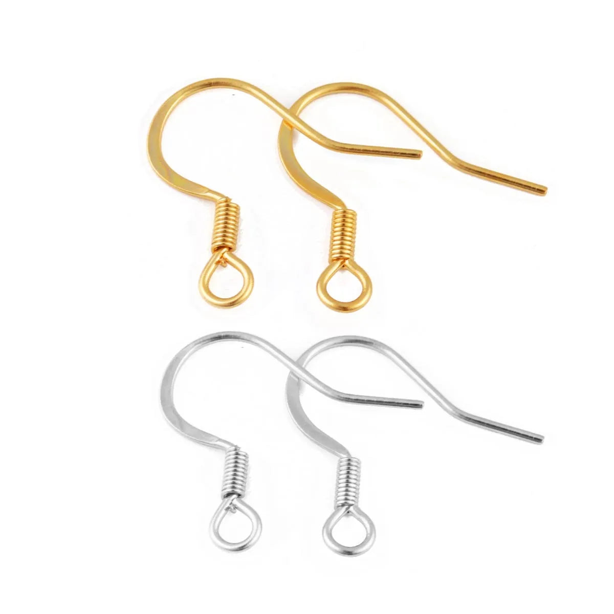 50-100pcs/lot Stainless Steel Earring Hooks Findings Earrings Clasps Ear WireEar Fittings For DIY Jewelry Making Accessories