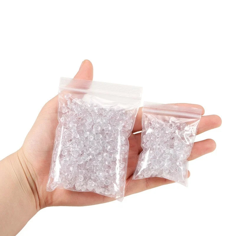 500pcs Ear Plug Box Clear Silicone Rubber Alloy Earring Clasp Earrings Accessories Kit DIY Jewelry Making Ears Hook Findings