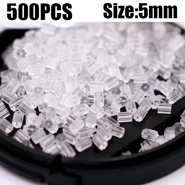 500pcs Ear Plug Box Clear Silicone Rubber Alloy Earring Clasp Earrings Accessories Kit DIY Jewelry Making Ears Hook Findings