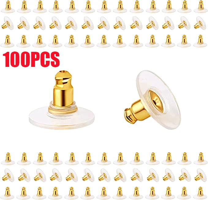 500pcs Ear Plug Box Clear Silicone Rubber Alloy Earring Clasp Earrings Accessories Kit DIY Jewelry Making Ears Hook Findings
