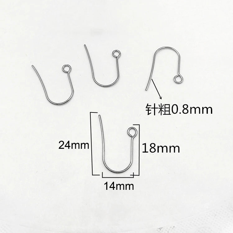 50Pcs Hypoallergenic Surgical Stainless Steel Multi Design Blank Ear Wire Fish Hooks for DIY Earring Jewelry Making Findings