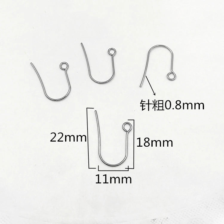 50Pcs Hypoallergenic Surgical Stainless Steel Multi Design Blank Ear Wire Fish Hooks for DIY Earring Jewelry Making Findings