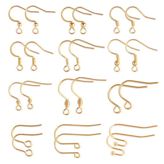 50pcs 316 Stainless Steel Earring Hooks French Earrings DIY Earring Clasp Findings Supplies For Jewelry Making Wholesale Parts