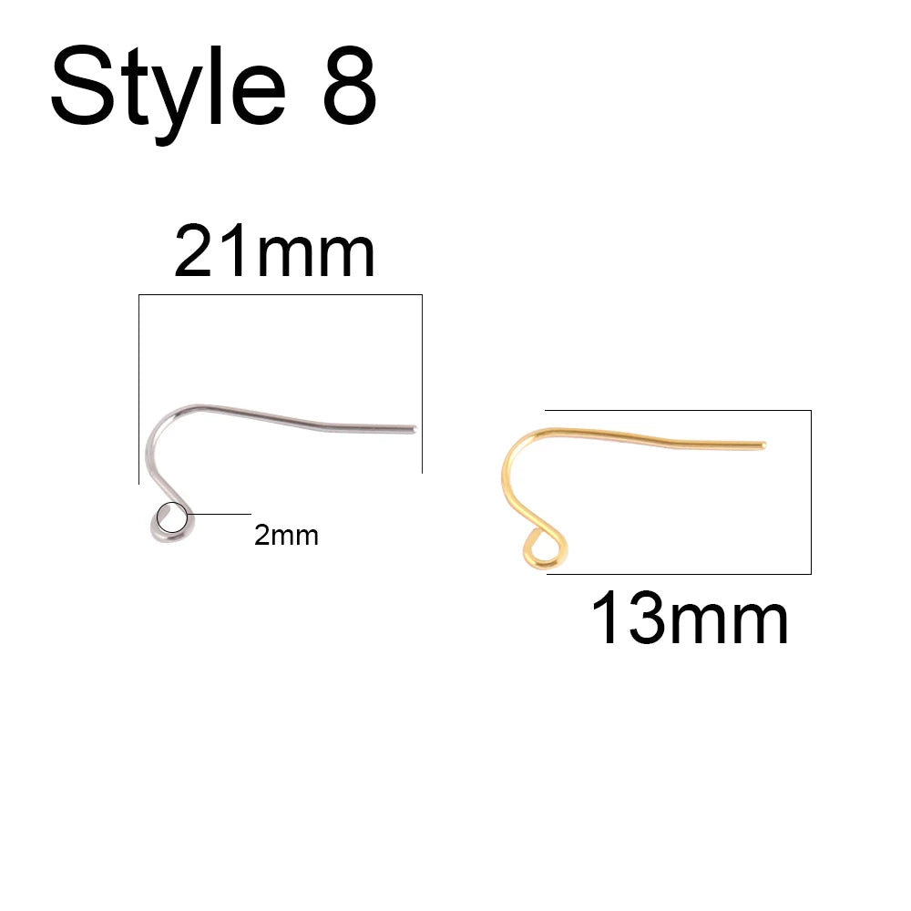 50pcs 316 Stainless Steel Earring Hooks French Earrings DIY Earring Clasp Findings Supplies For Jewelry Making Wholesale Parts