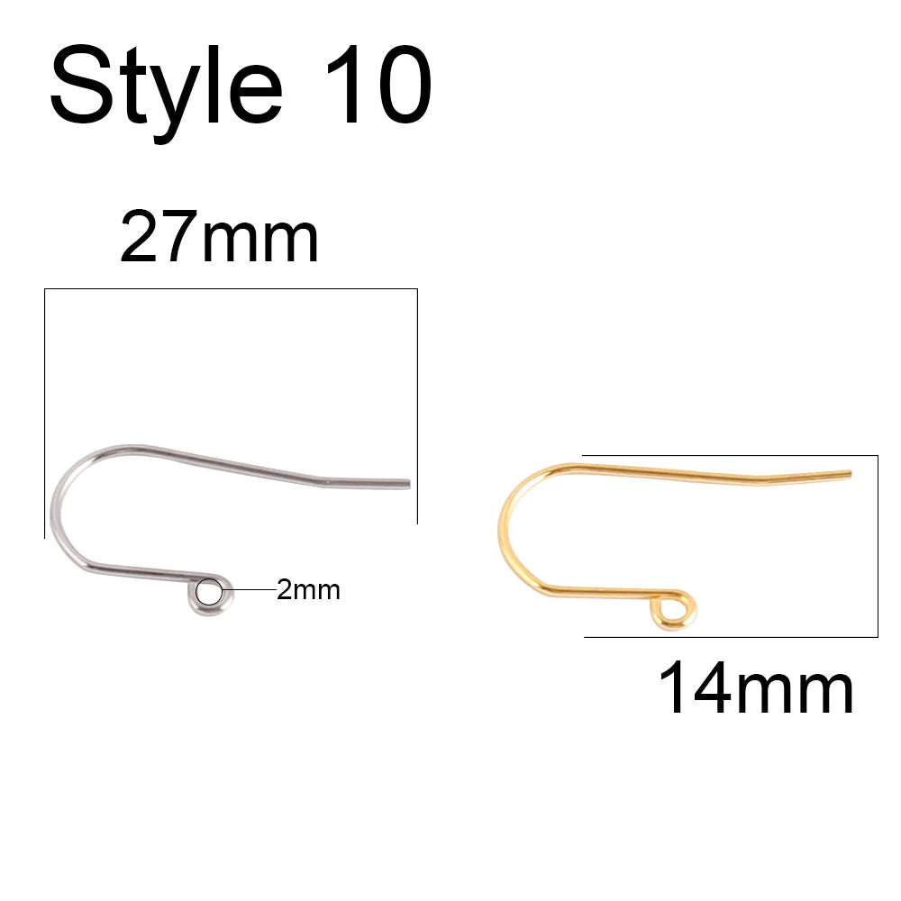 50pcs 316 Stainless Steel Earring Hooks French Earrings DIY Earring Clasp Findings Supplies For Jewelry Making Wholesale Parts