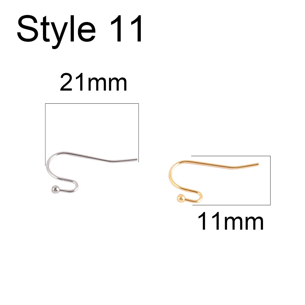 50pcs 316 Stainless Steel Earring Hooks French Earrings DIY Earring Clasp Findings Supplies For Jewelry Making Wholesale Parts