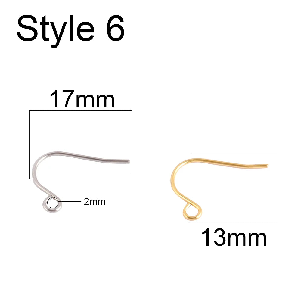 50pcs 316 Stainless Steel Earring Hooks French Earrings DIY Earring Clasp Findings Supplies For Jewelry Making Wholesale Parts