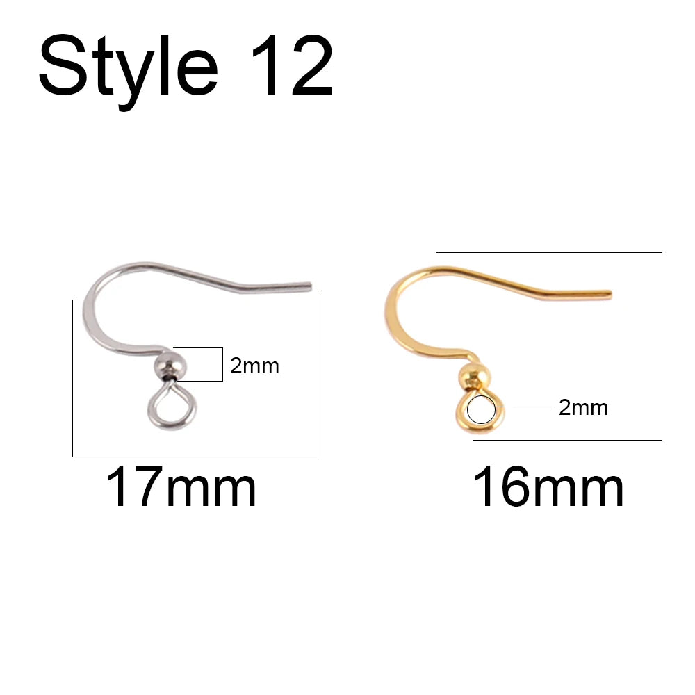 50pcs 316 Stainless Steel Earring Hooks French Earrings DIY Earring Clasp Findings Supplies For Jewelry Making Wholesale Parts