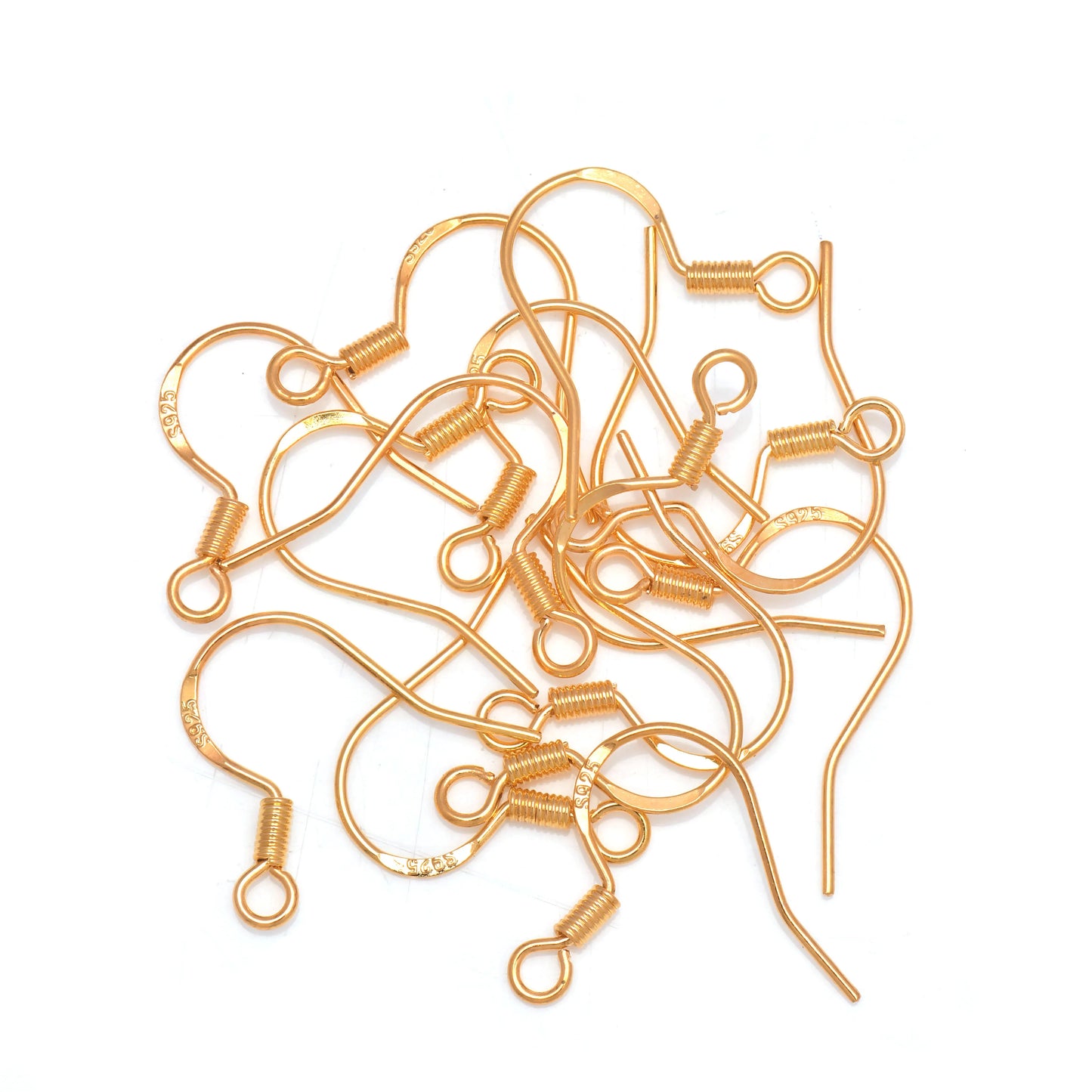 50pcs 925 Silver Plated Earring Hooks, Hypoallergenic Fish Hook DIY Earring Findings Jewelry Making Supplies