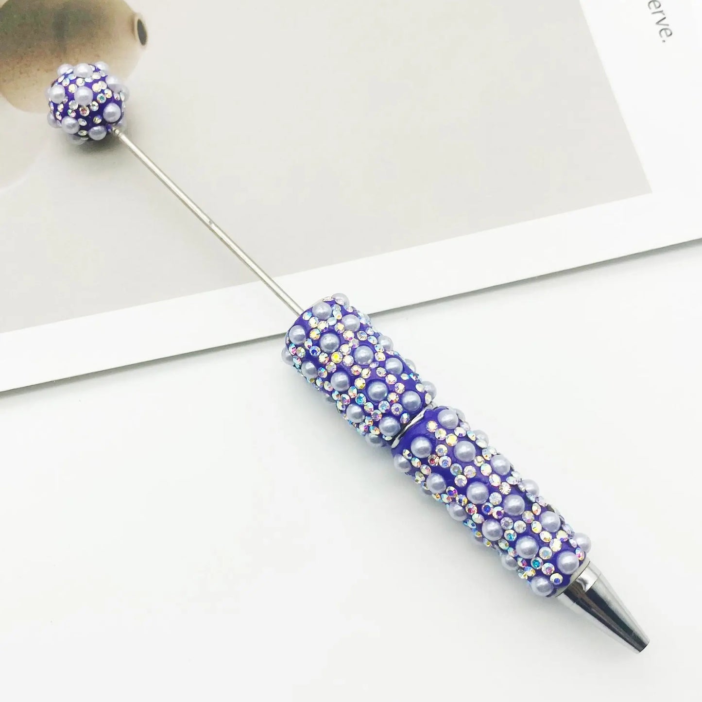 1pcs DIY Diamond Bead Pen Handmade Full Diamonds Personalized Luxury Beading Gift Ballpoint Pens for Writing Stationery