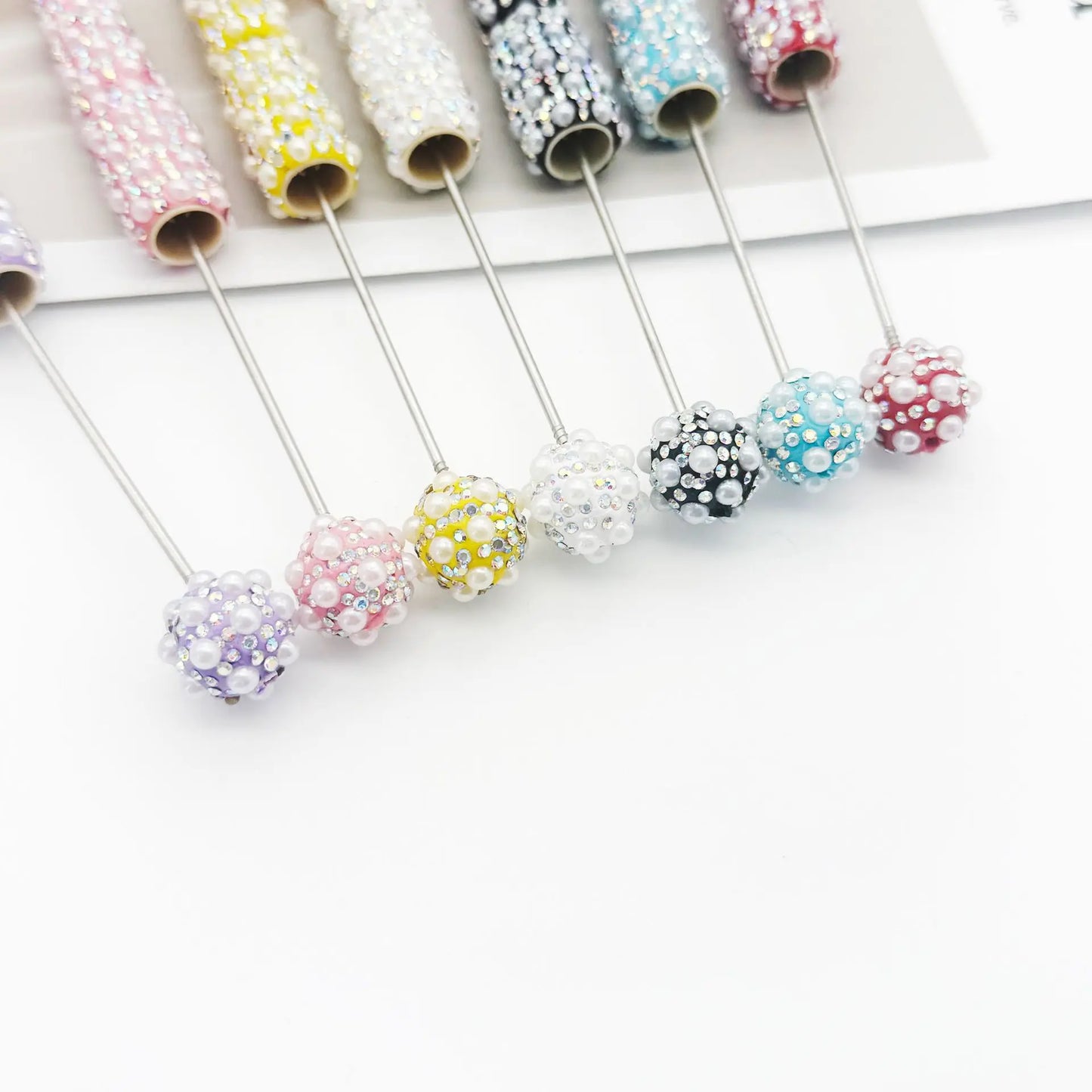 1pcs DIY Diamond Bead Pen Handmade Full Diamonds Personalized Luxury Beading Gift Ballpoint Pens for Writing Stationery