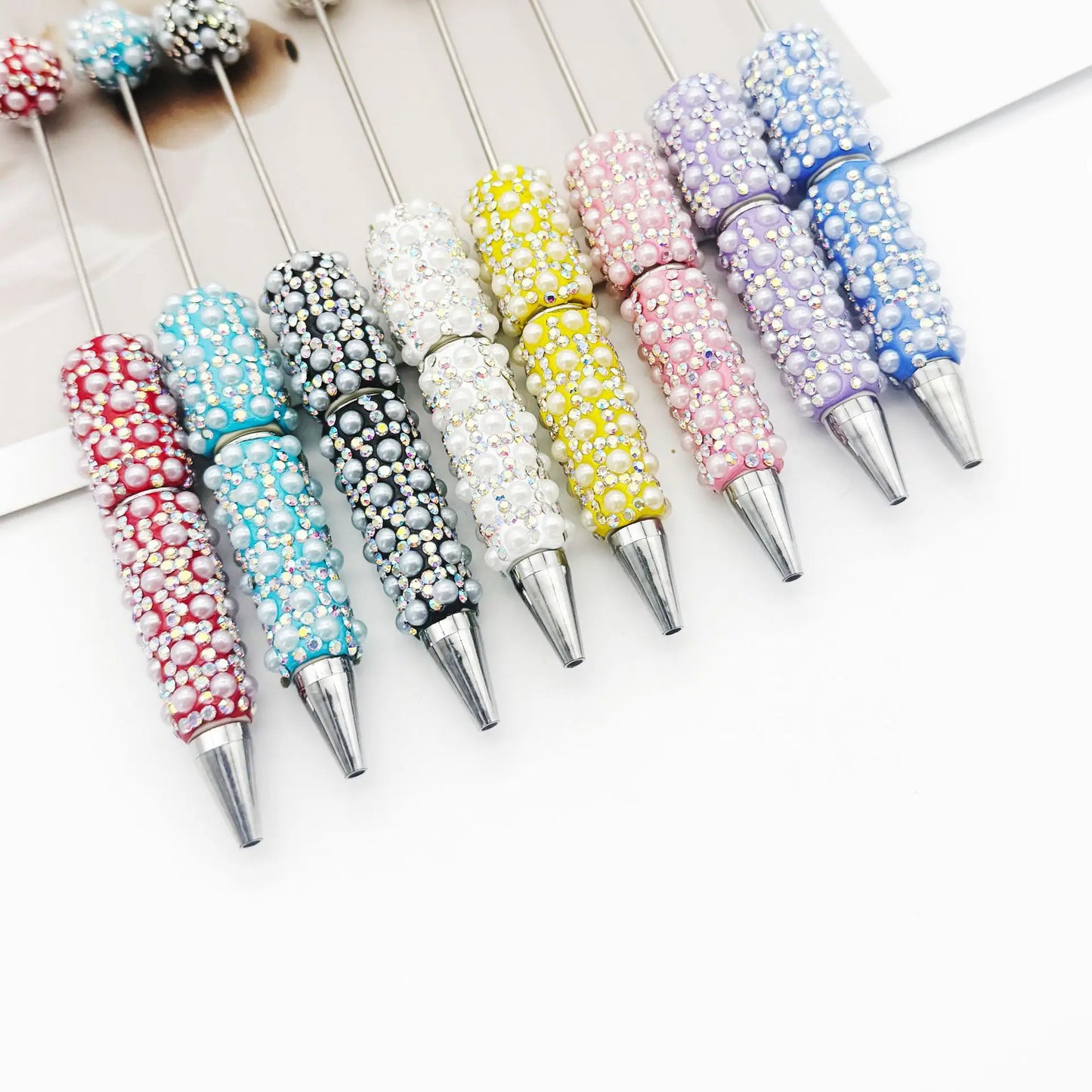 1pcs DIY Diamond Bead Pen Handmade Full Diamonds Personalized Luxury Beading Gift Ballpoint Pens for Writing Stationery