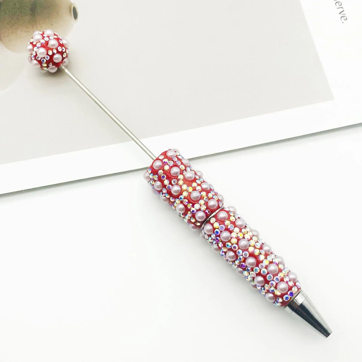 1pcs DIY Diamond Bead Pen Handmade Full Diamonds Personalized Luxury Beading Gift Ballpoint Pens for Writing Stationery