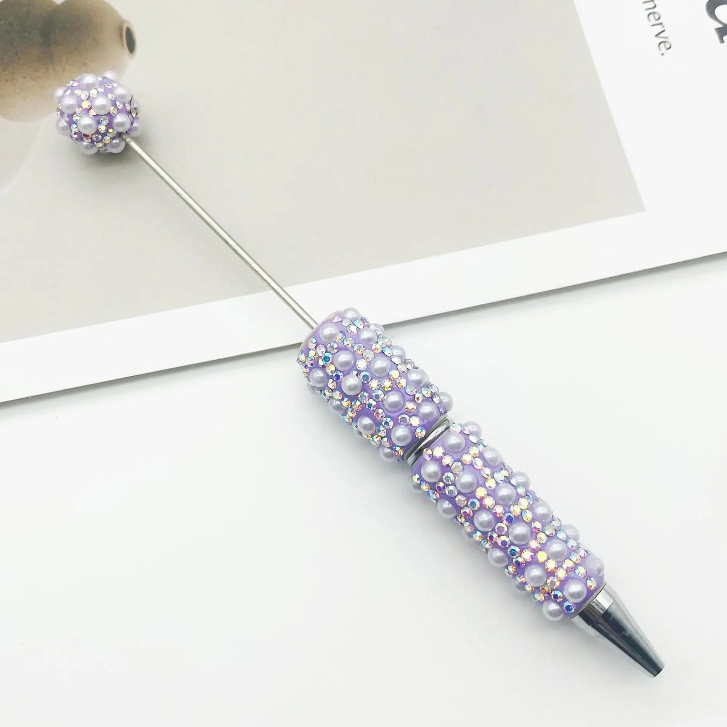 1pcs DIY Diamond Bead Pen Handmade Full Diamonds Personalized Luxury Beading Gift Ballpoint Pens for Writing Stationery