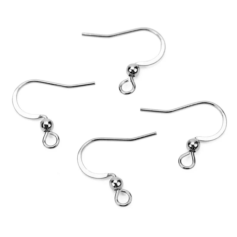 50pcs Hypoallergenic Stainless Steel Earrings Hooks Nickel Free Anti Allergy Earring Clasp Wire For Diy Jewelry Findings Making