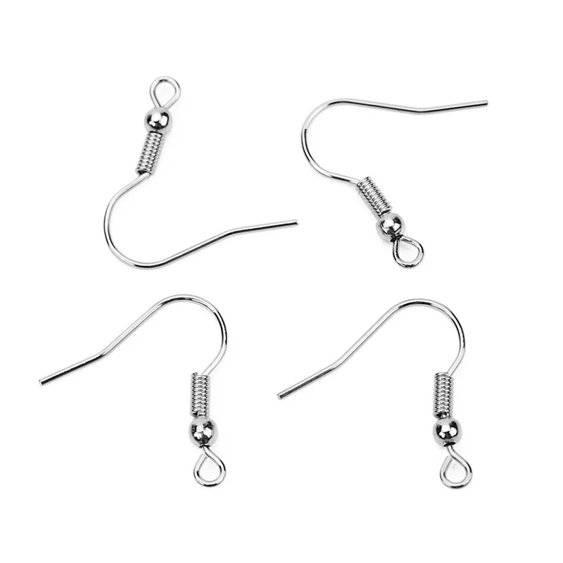 50pcs Hypoallergenic Stainless Steel Earrings Hooks Nickel Free Anti Allergy Earring Clasp Wire For Diy Jewelry Findings Making