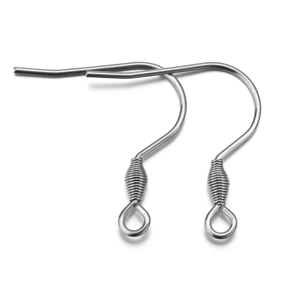 50pcs/Lot Hypoallergenic Stainless Steel Earring Hooks For Jewelry Making Ear Hook Diy Earrings Earwire Clasps Accessories